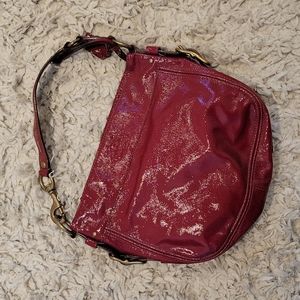 Maroon Patent Coach Purse
